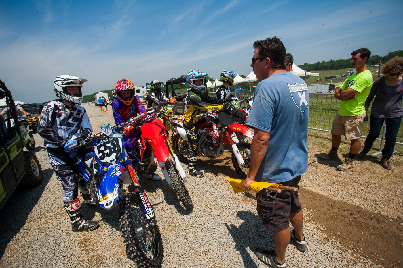 Riders get ready to take to the track.
