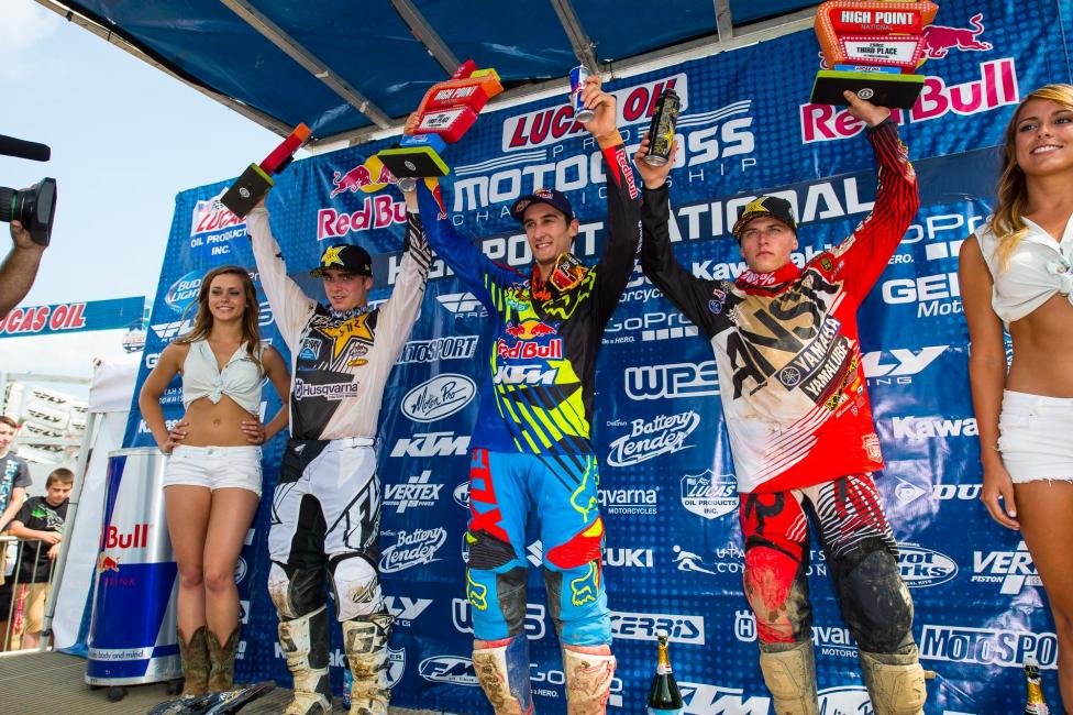 Osborne, Musquin and Jeremy Martin on the 250 podium.