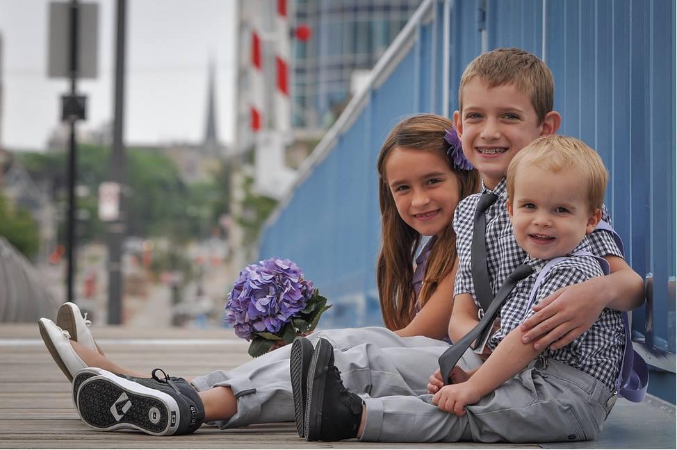 Audrey, 7; Everett, 9; and Declan, 3.