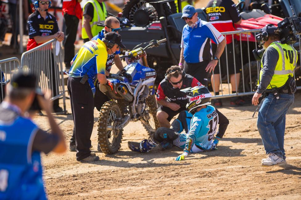 Webb would miss the next four rounds after his injury at Hangtown.