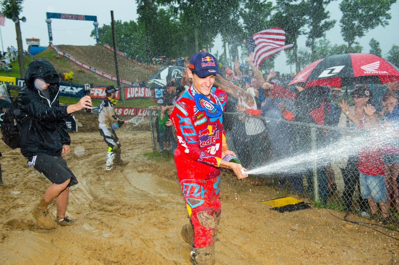 Musquin celebrates the win.