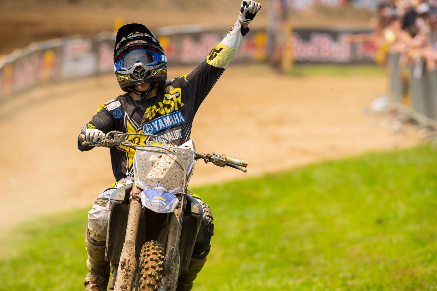 Jeremy Martin celebrates a 1-1 win.