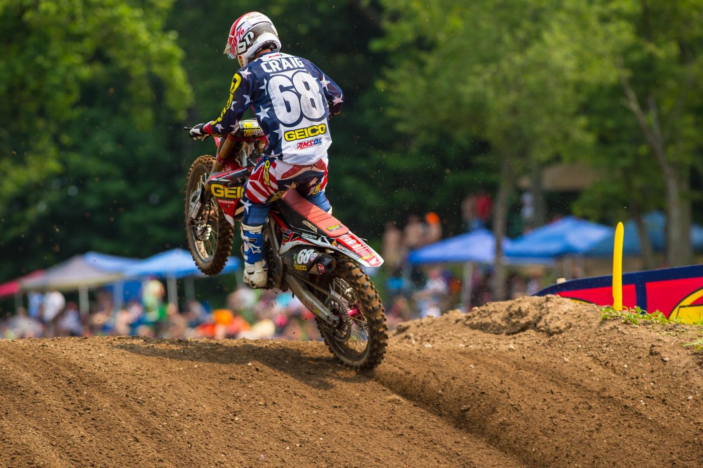 Christian Craig led for the first time this season in the second moto.
