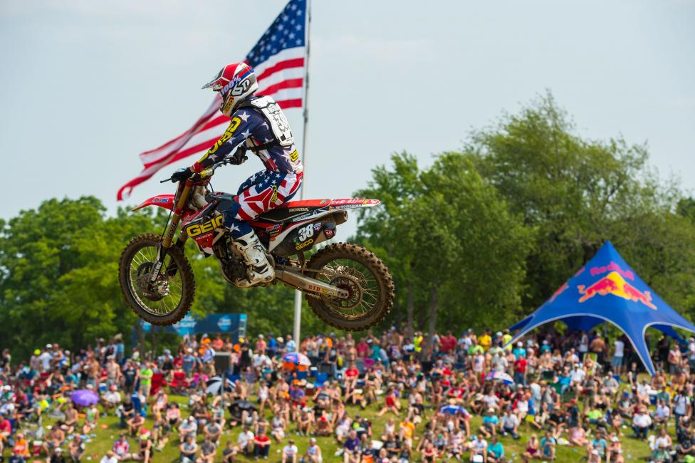 Bisceglia got a rough start in the first moto but found his groove, going 17-7 on the day.