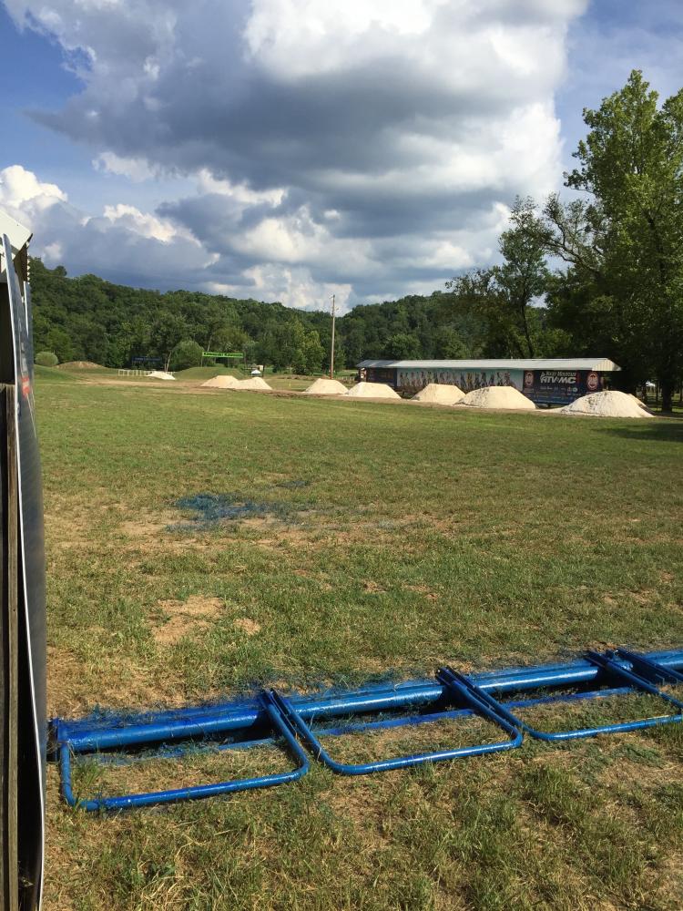 The starting gate just got painted, but the track won't be ripped until this weekend.