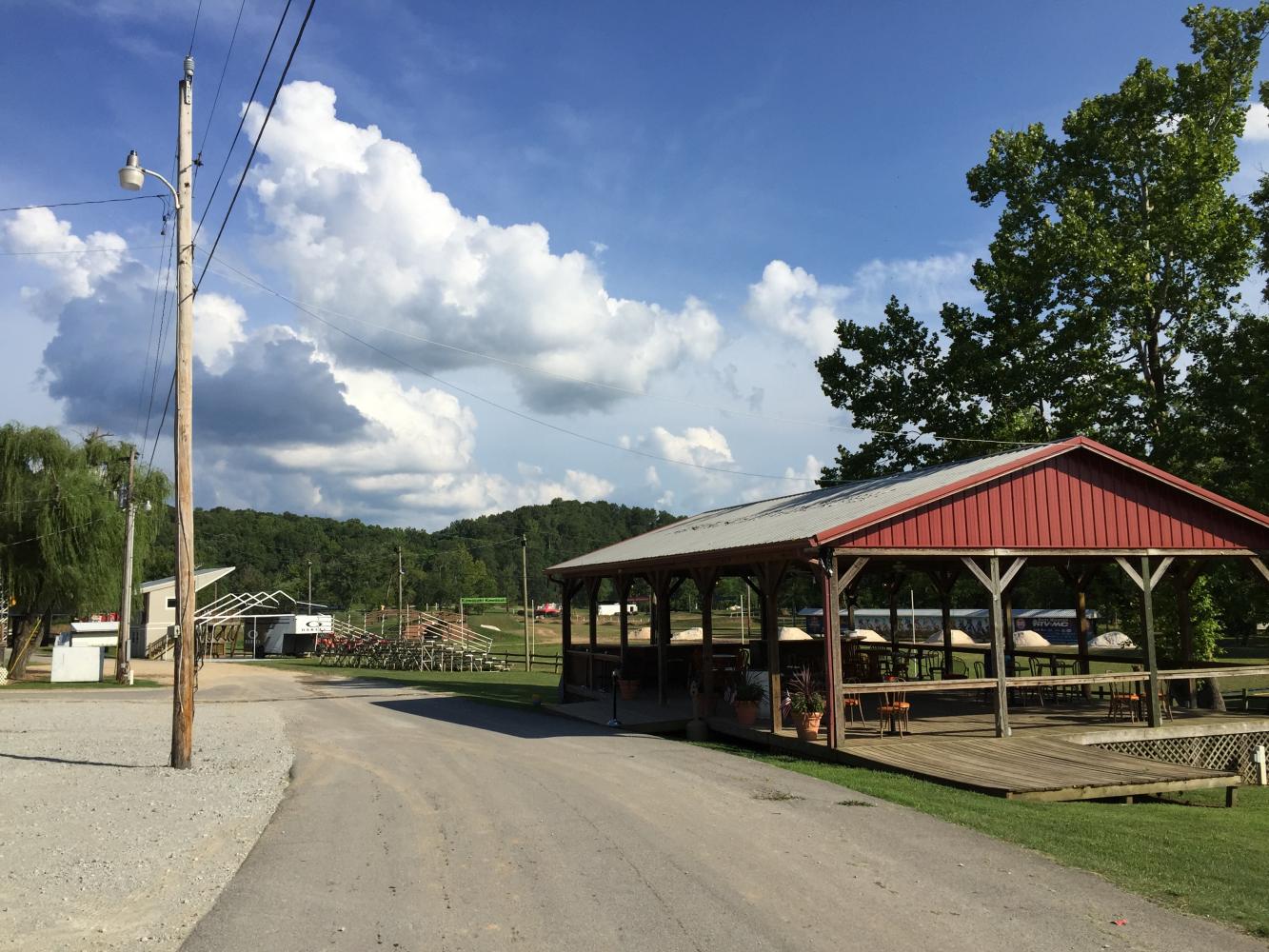 View of vendor row from right in front of the Red Bull area.