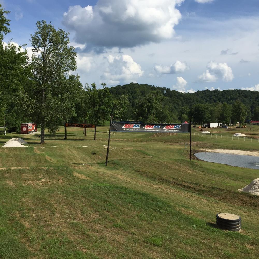 Last turn is a left-hand 180 after you pass under the Amsoil banner.