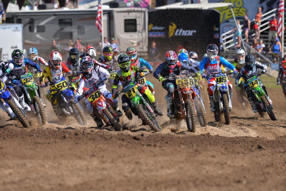 Austin Forkner (21) lived up to his billing winning his 250 B moto.