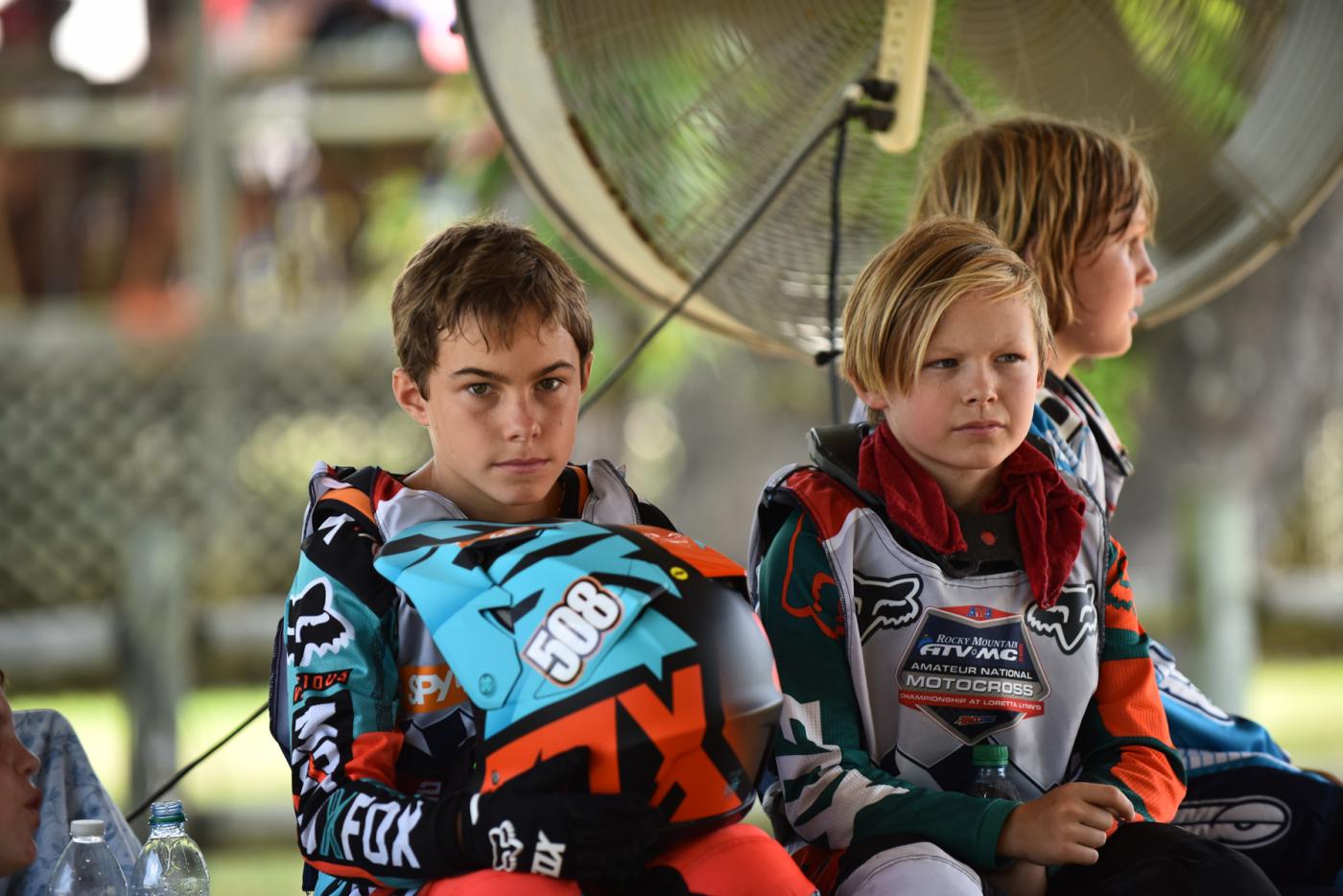 Kids await their turn.