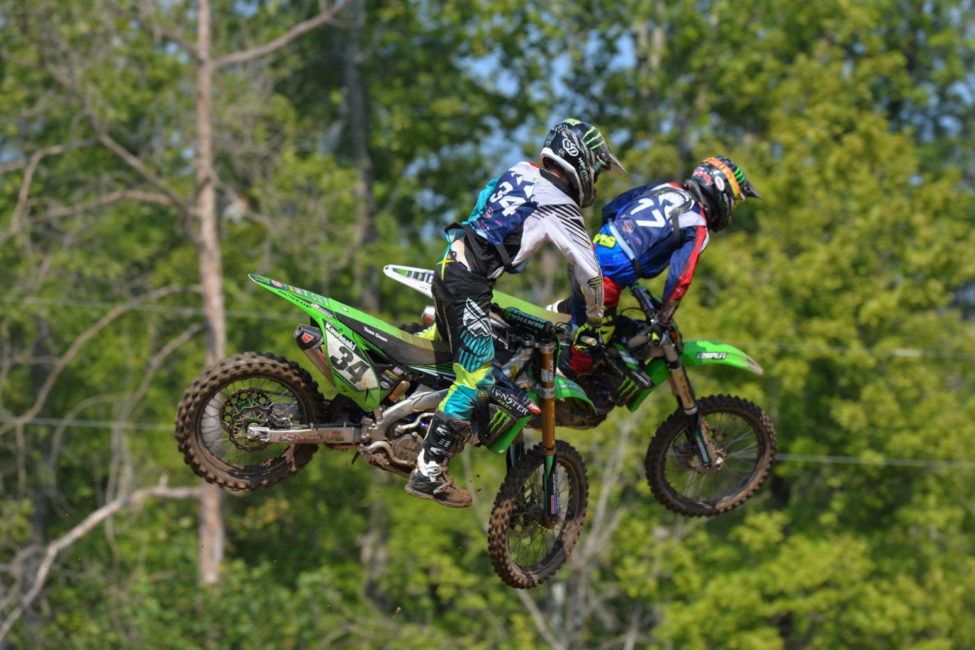 Mark Worth (34) hasn’t won a title here since the 50cc class in 2007, but looked strong in the opening 250 A moto.