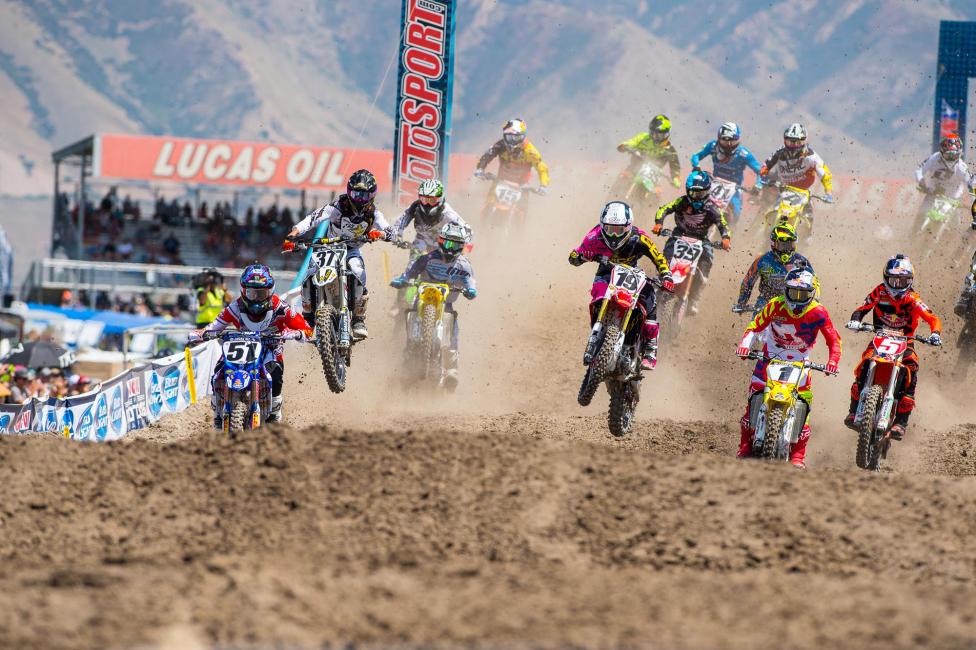 Justin Bogle had a good ride going in the first moto but got knocked down while battling for fifth when Jason Anderson hopped out of a rut and took out his front wheel.