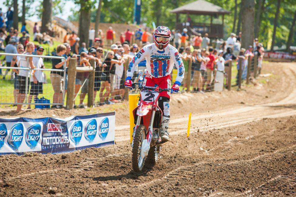 Stanton made his comeback to motocross at the Ironman National in the Legends Race.