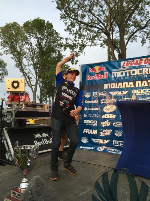 Jeremy Martin and Cooper Webb danced to Sonny and Cher’s “I Got You Babe” in a nod to an Internet video that poked fun at the help Webb gave Martin at Utah.