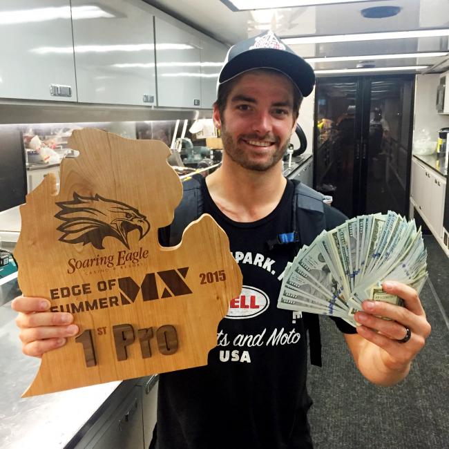 Broc Tickle won the Edge of Summer MX main event and took home a cool $12K from Soaring Eagle Casino & Resort.