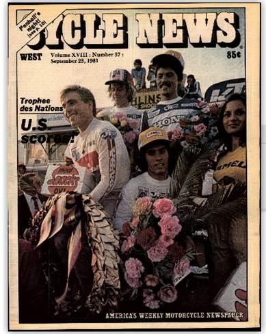 Team USA landed on the cover of Cycle News, shot by the Henny Ray Abrams.