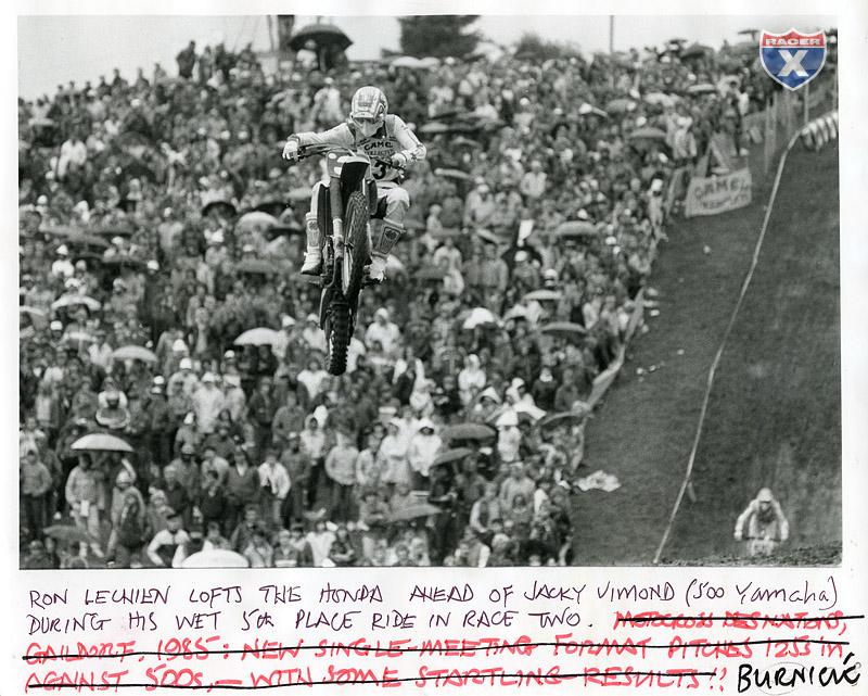 One of our all-time favorite motocross photos is this gem shot by Sir Jack Burnicle as Lechien launches out of the valley in Gaildorf.