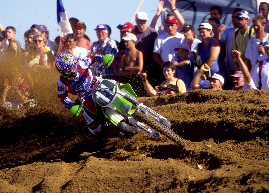 On a 125, Carmichael struggled in the mud in 1998 and broke his bike in 1999. He was on a 250 in 2000 and finally found his groove, winning the second moto.