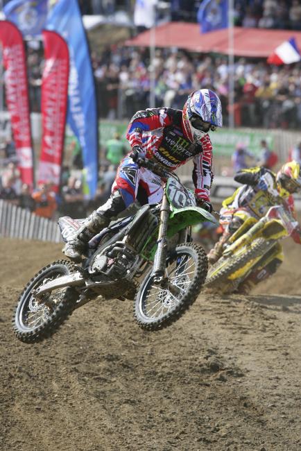 Part of the renewed American effort came from Pro Circuit owner Mitch Payton, who got behind the team in a big way. His rider, Ivan Tedesco (above), rallied for first MX2 rider in moto one.