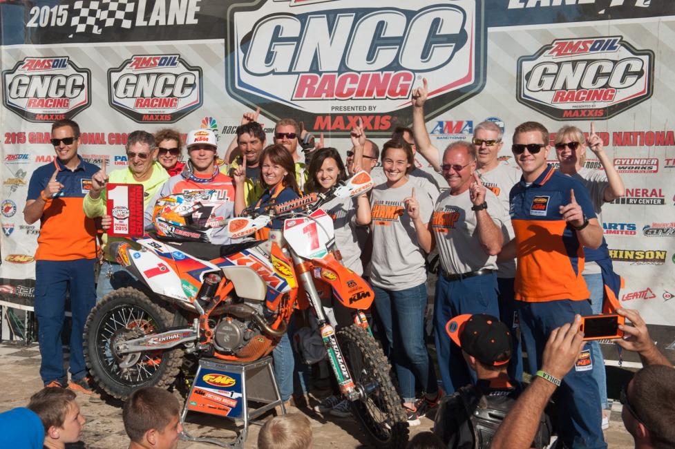 This was Russell's third consecutive GNCC title.