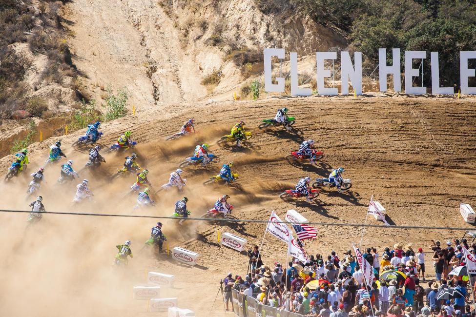 Weishaar raced the MX2 class at the USGP at Glen Helen.