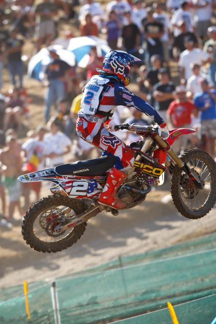 Canard was fast but had to come from way back in both motos on the 250.