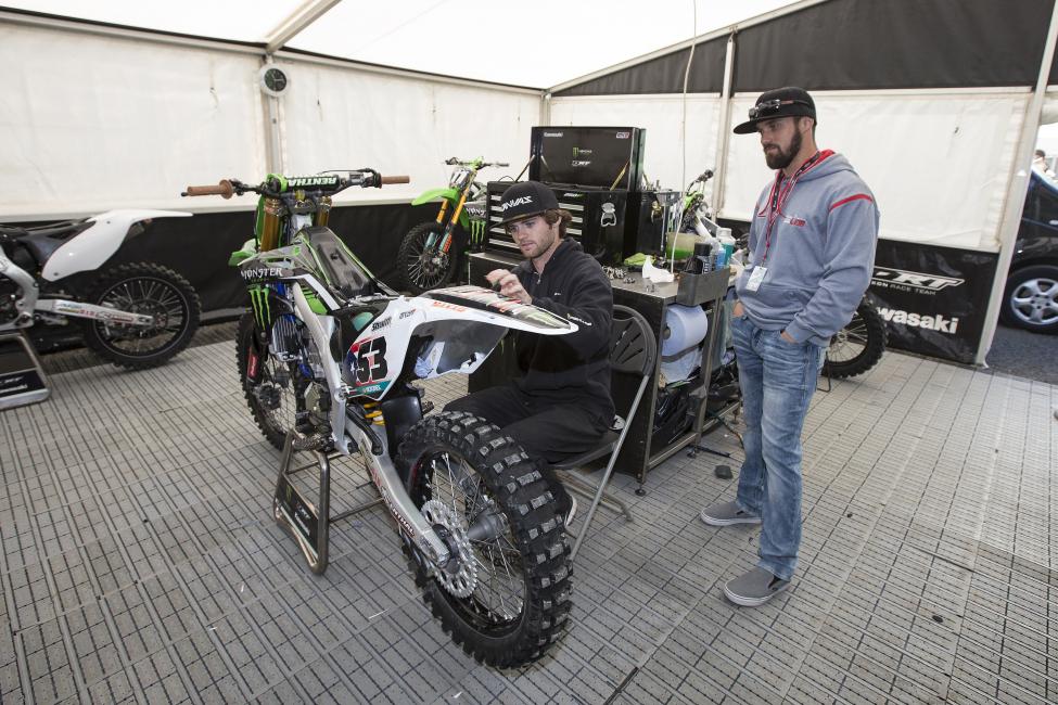 Leib rode a Kawi at the MXoN.