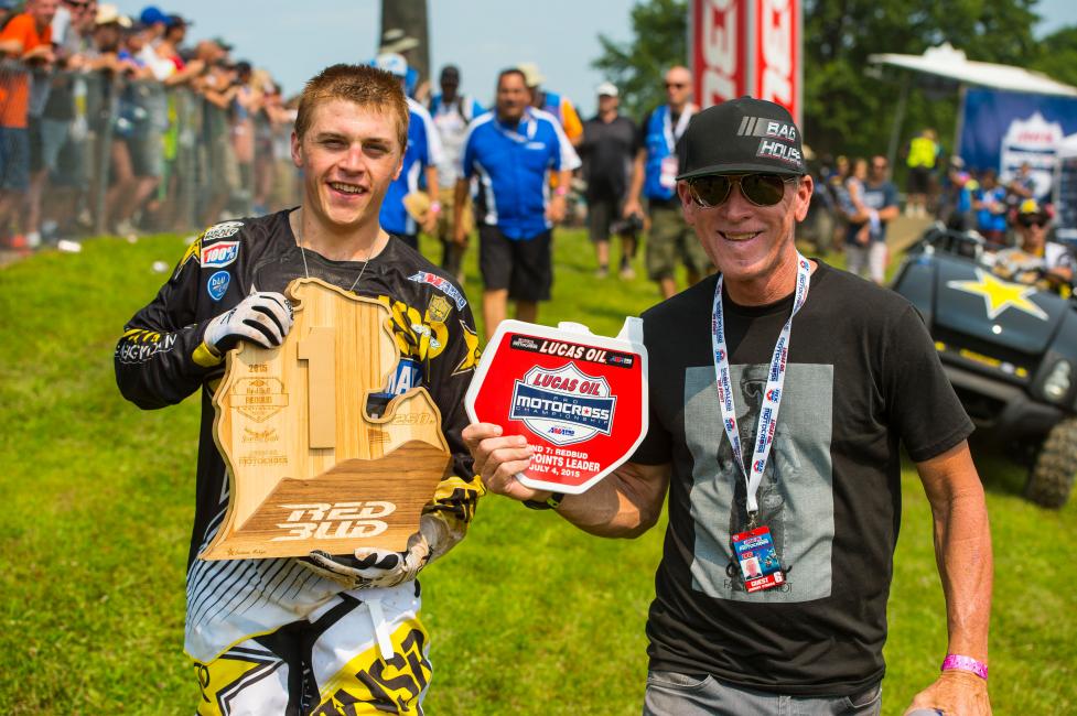O'Mara with Martin after he won the RedBud National.