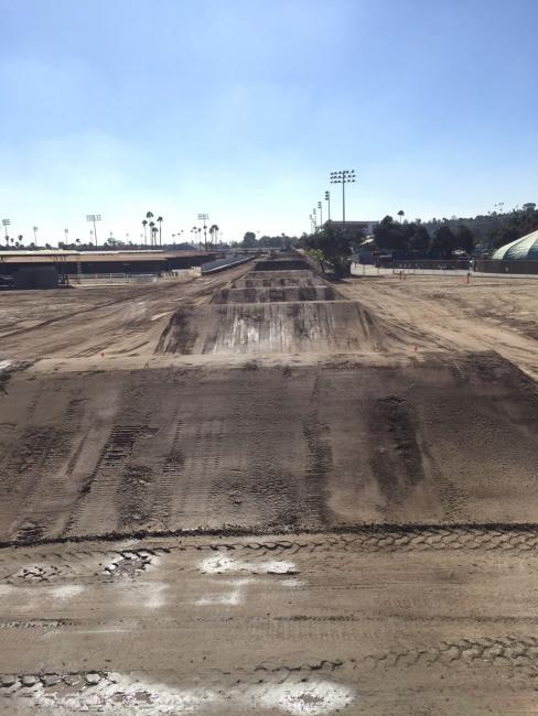 The half mile of jumps and whoops is starting to come together out in California. Qualifying is next Friday and the race next Saturday.