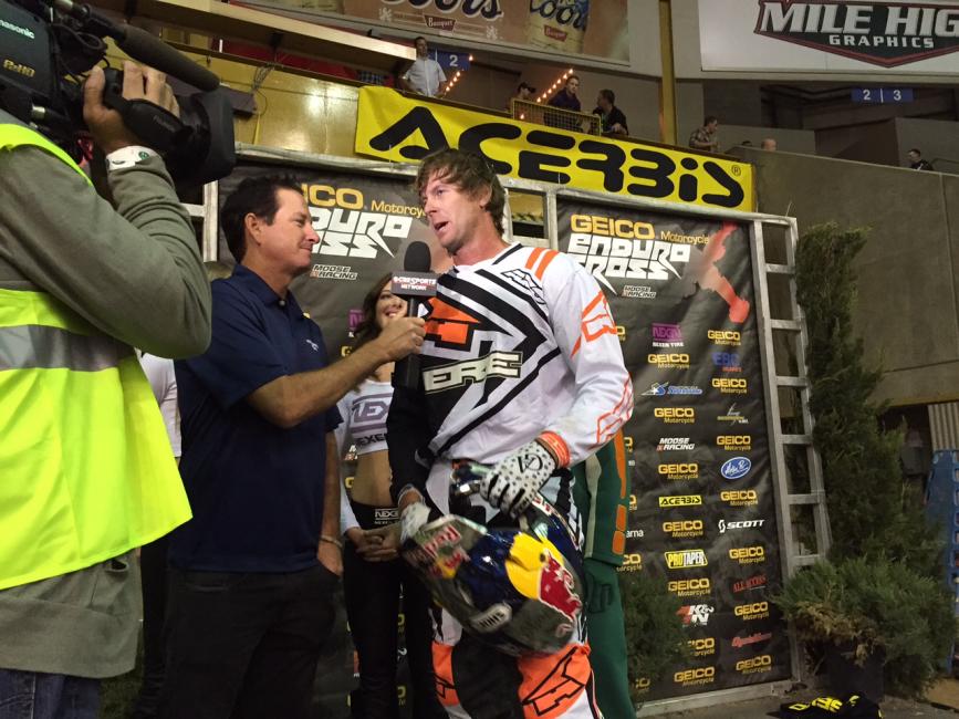 While Colton Haaker and Cody Webb battled for the win, Geoff Aaron had a great night in Denver, winning his heat race and finishing fifth in the main.