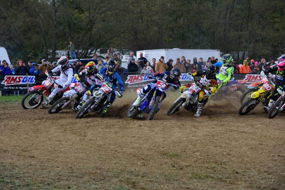The XC1 pros compete for the holeshot.