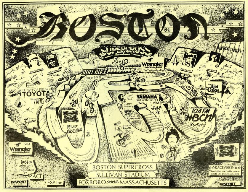 Here's what the track looked like one of the last times there was a supercross near Boston, at the old Sullivan Stadium in Foxboro.
