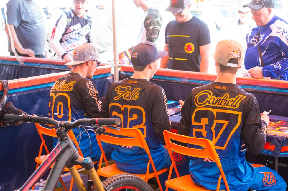 Mitchell Falk, Sean Cantrell, and Derek Drake ride as amateurs for the TLD team.