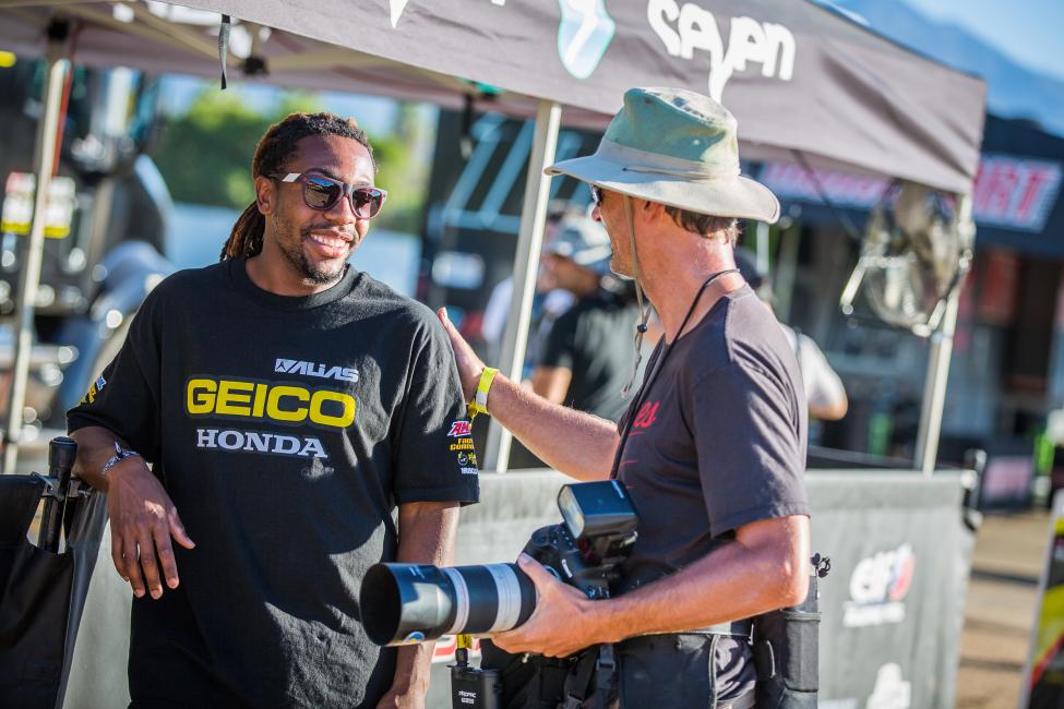 Olivier and GEICO Honda's Malcolm Stewart.