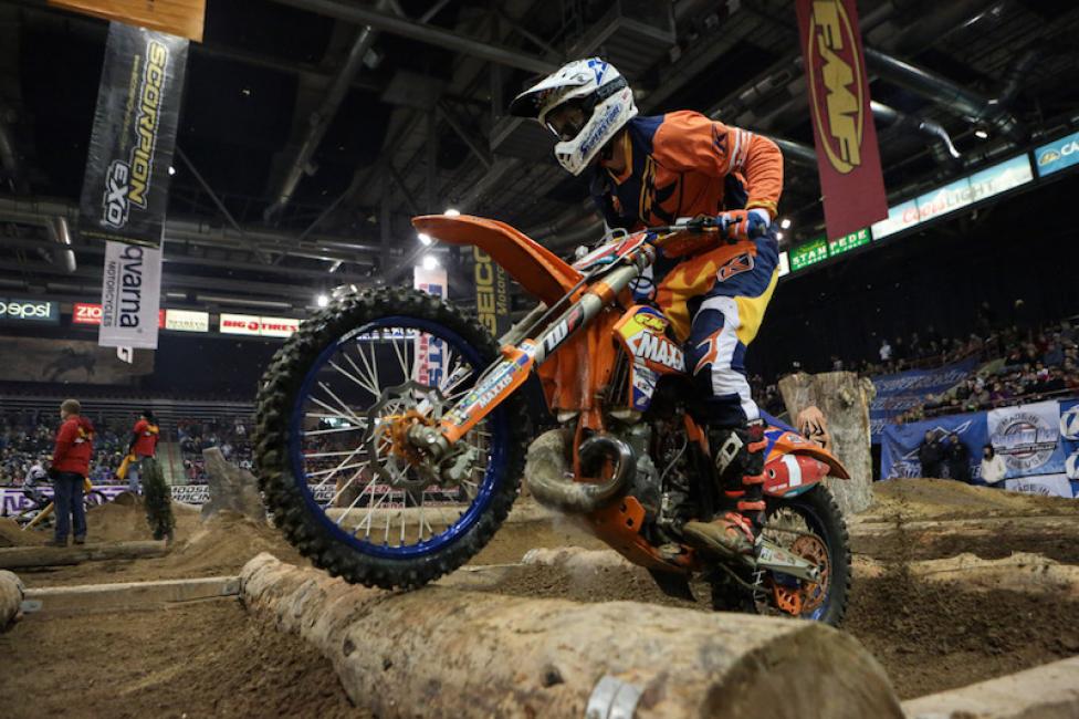 Cody Webb was fastest all night except for the main event—winning his heat race and the evening Hot Laps. But when the main came he was caught by Colton Haaker. The defending champ still has a 10-point margin going into the final round.