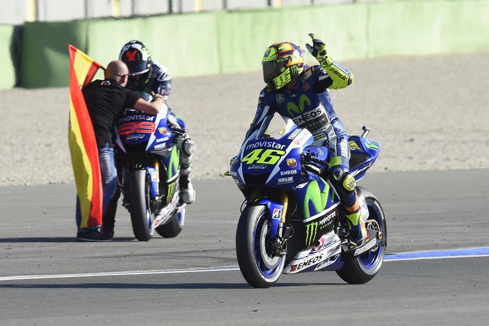 The Lorenzo (99), Rossi (46) battle drew huge attention down the stretch.