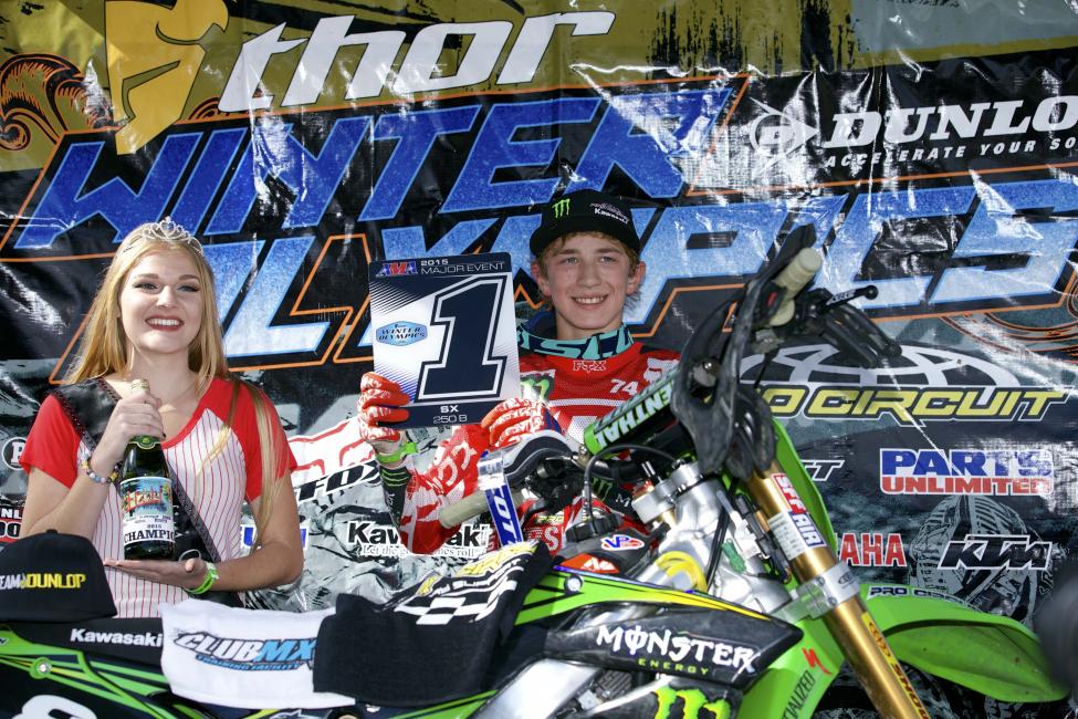 Garrett Marchbanks won the B Class in the supercross portion.