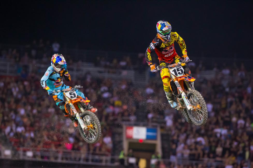 Ryan Dungey (#5), Dean Wilson (#15) and Marvin Musquin will ride for Red Bull KTM in 2016.