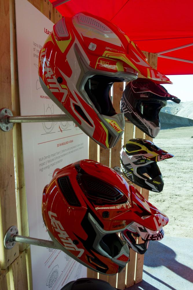 The brand's helmets were on display for side-by-side comparison.