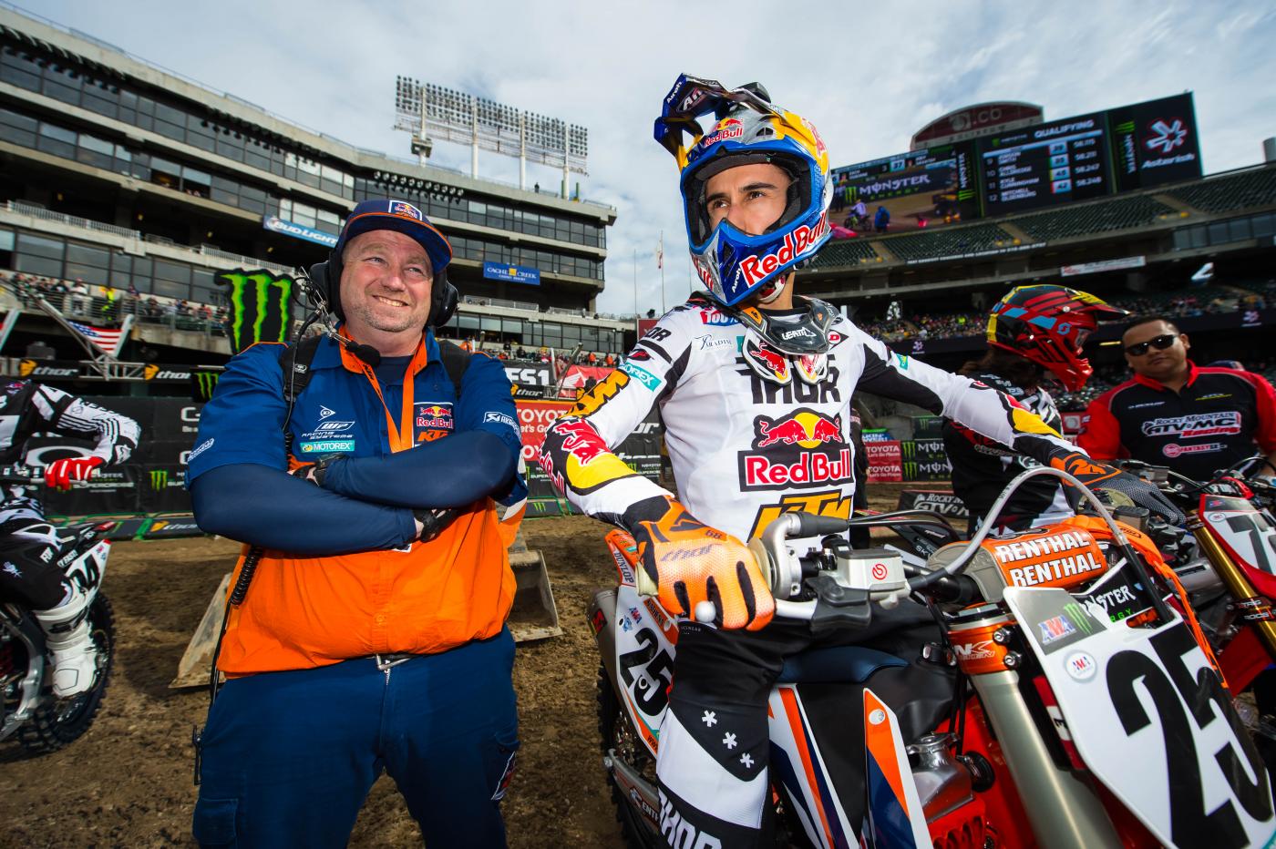 Musquin and his mechanic, Frank Latham.