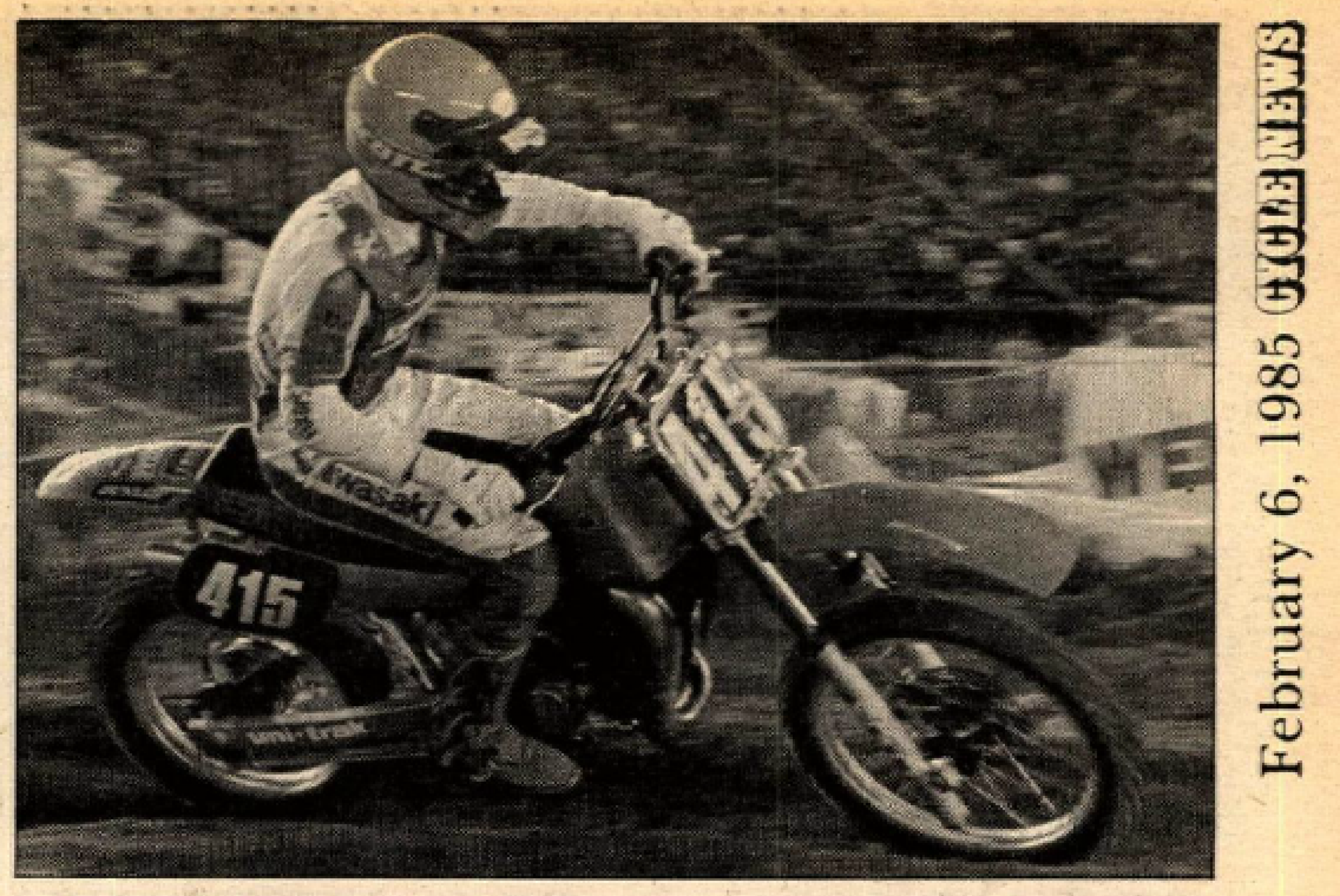 We snatched this photo of first 125 SX winner Todd Campbell out of the Cycle News archive, from the 1985 season opener at San Diego.