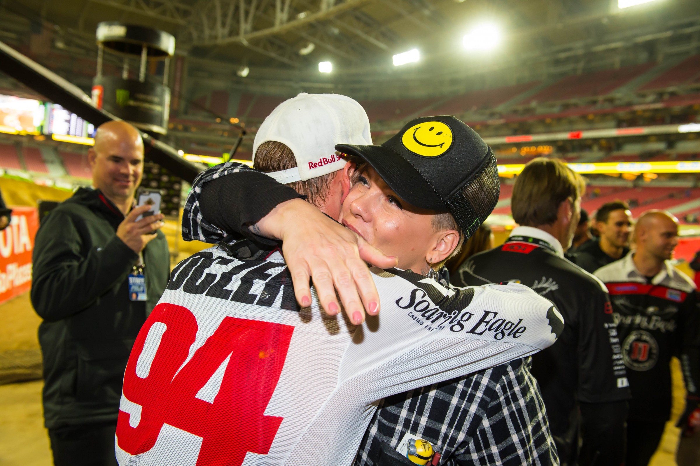 Roczen celebrates his first win with Grammy Awards winner, Pink.