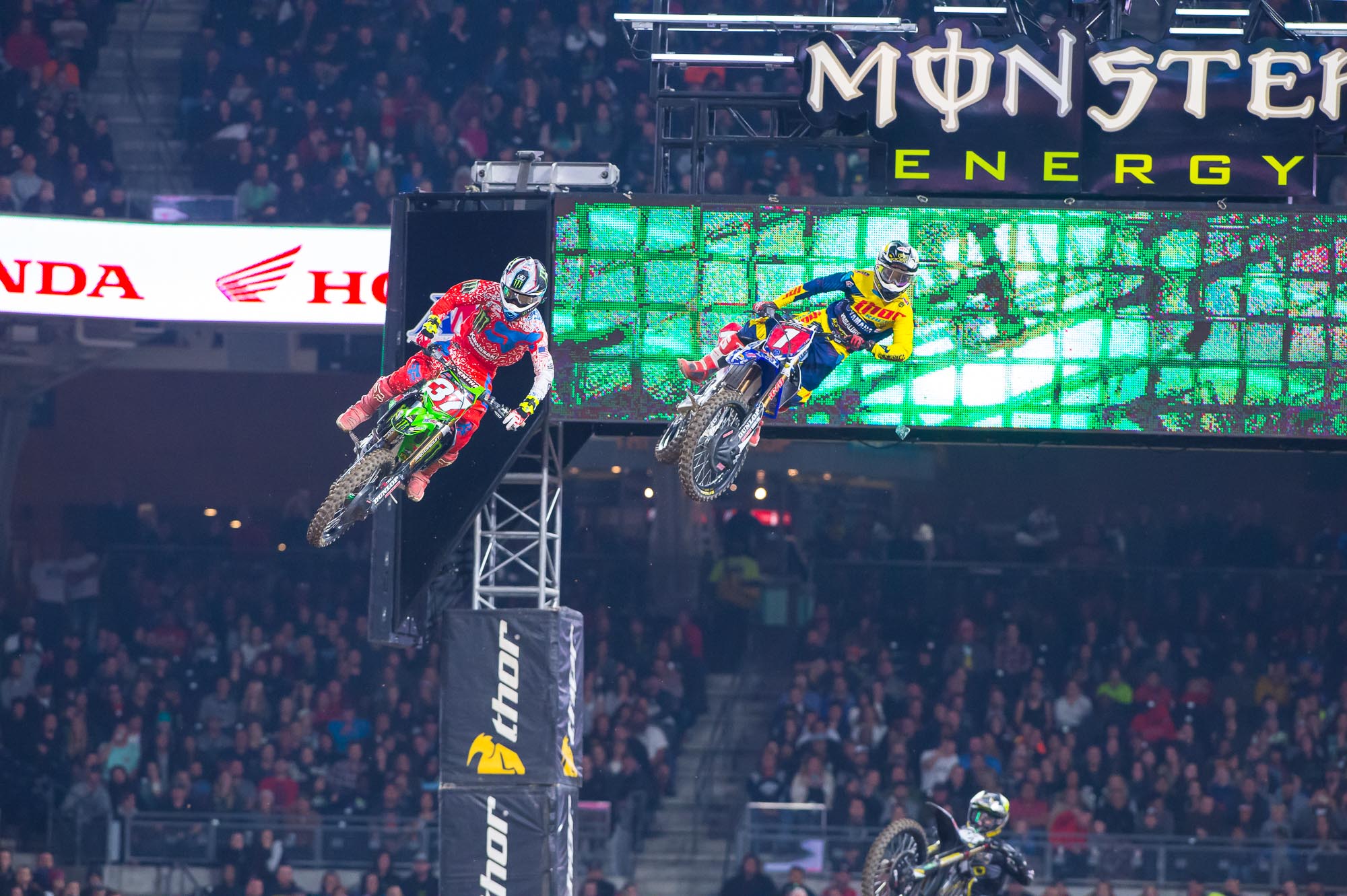 Just three points stand between Joey Savatgy (37) and Cooper Webb.