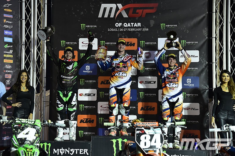 Herlings (center) was back in form in MX2.