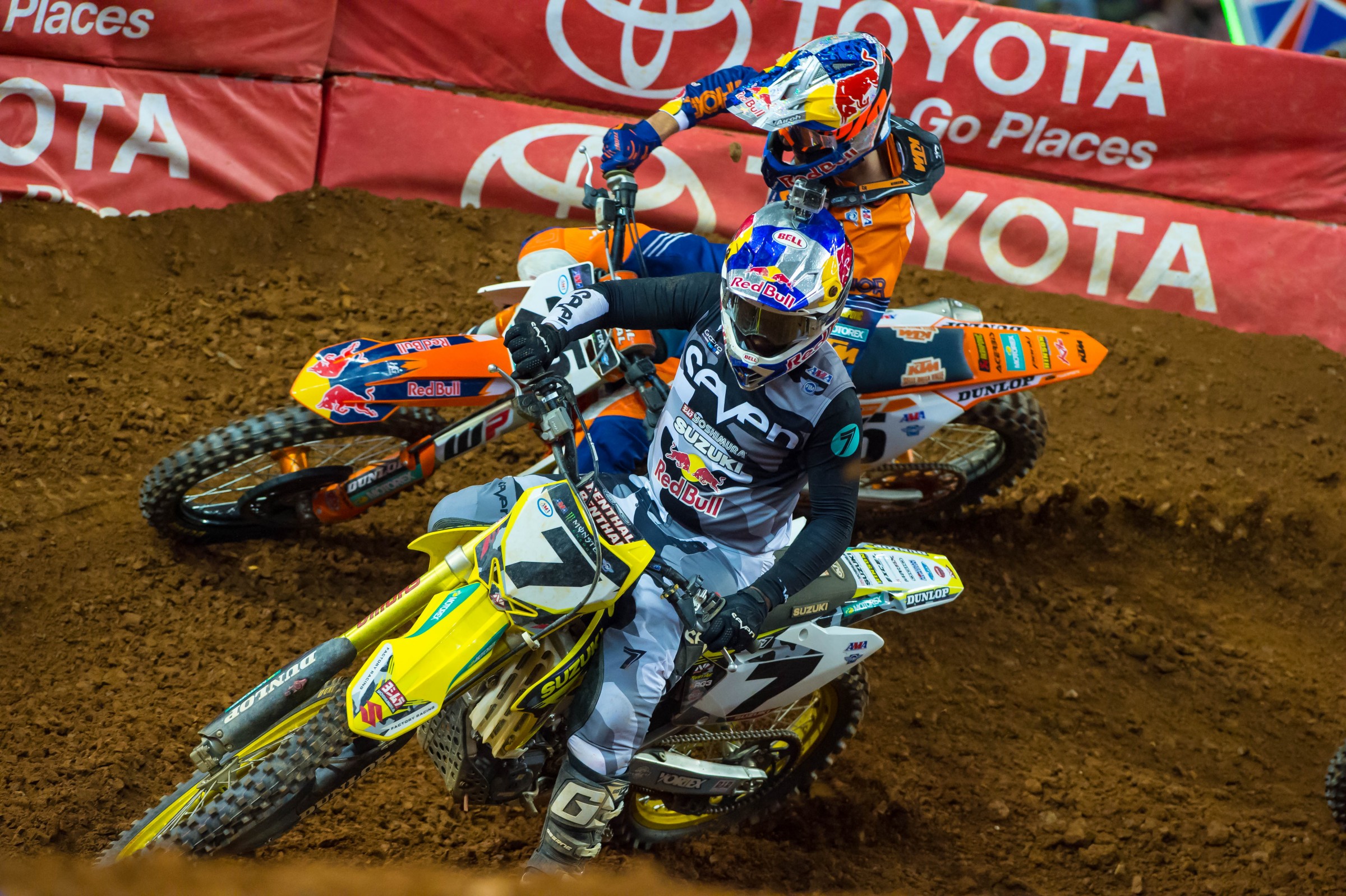 Stewart tried to hug the inside after the whoops to give Musquin room around the outside, but he had already missed a few other areas to let the leaders get past him.