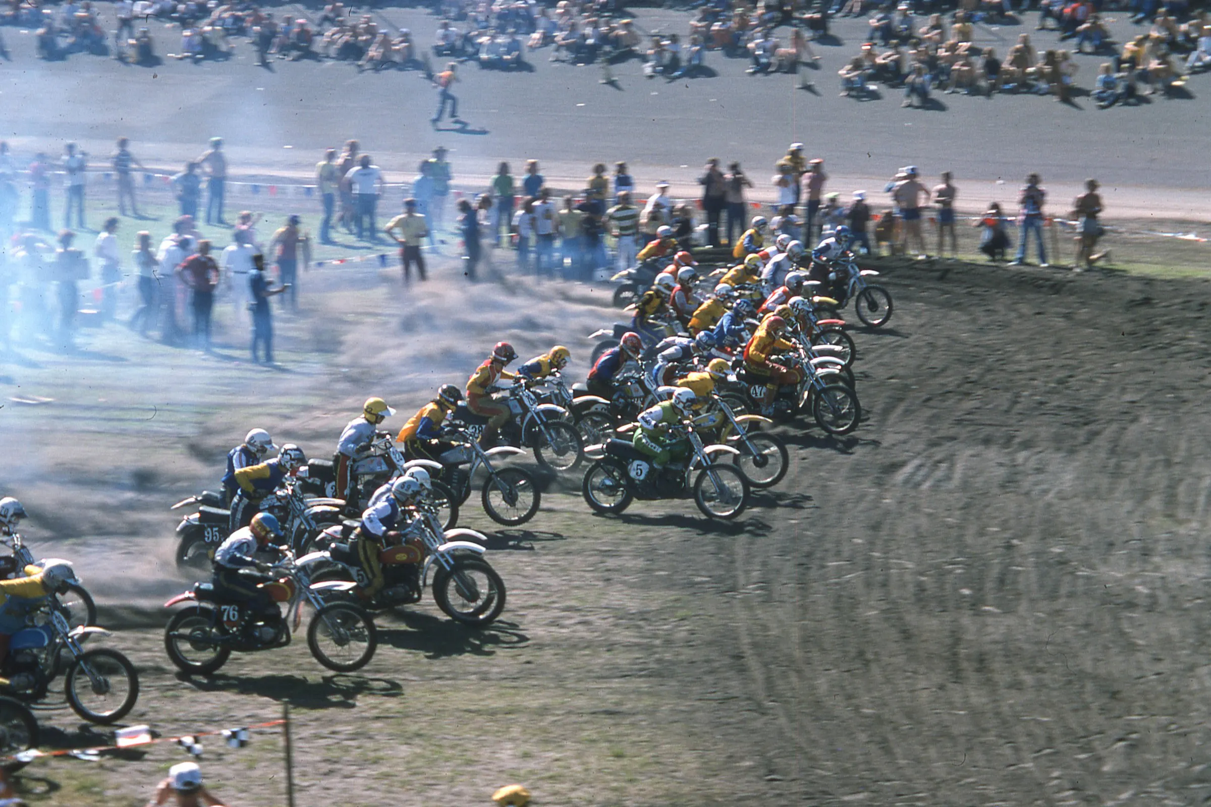 The start of the 1975 Daytona Supercross.