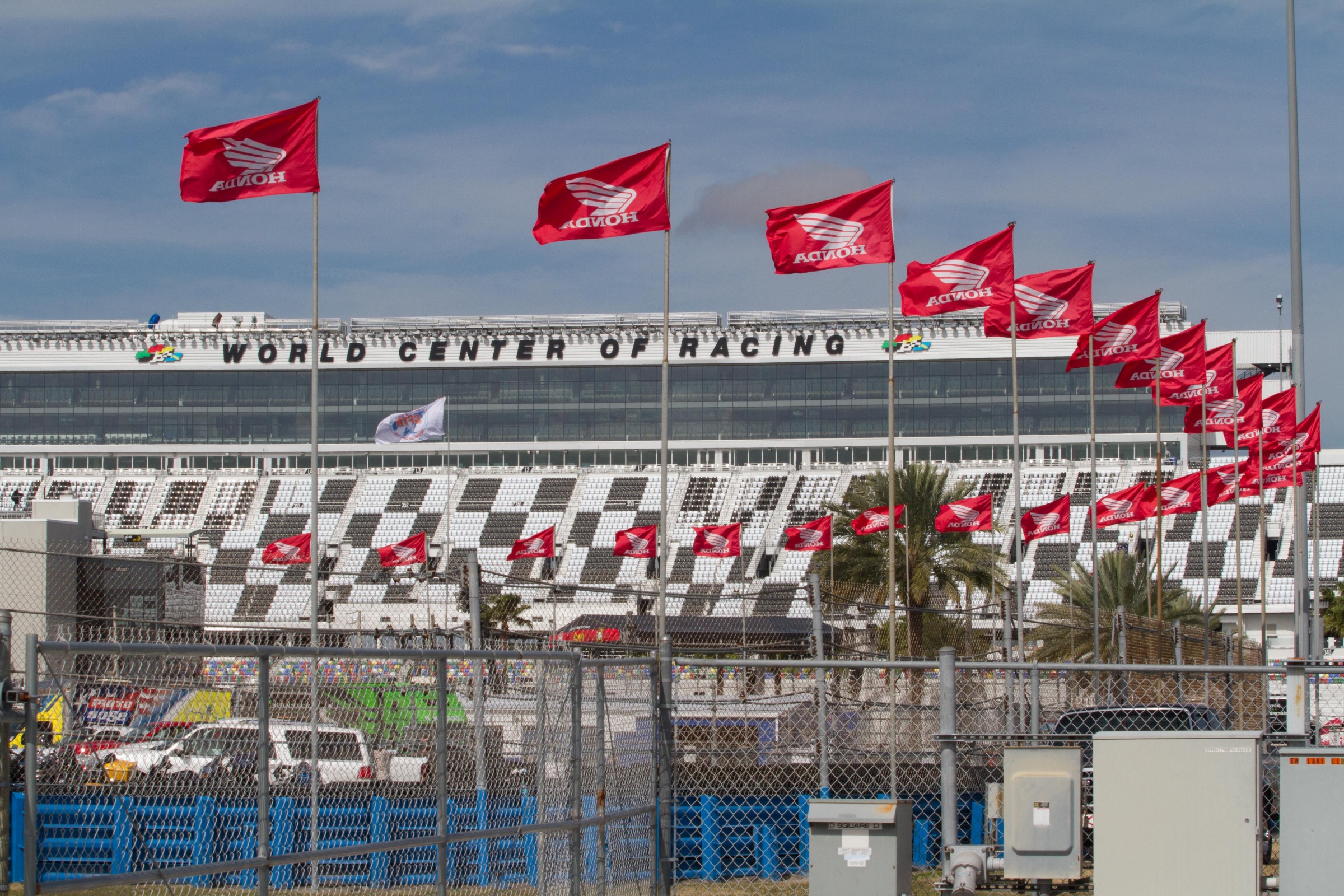All of those grandstands and buildings are new. Down on the infield sits a track that looks tighter than past years.