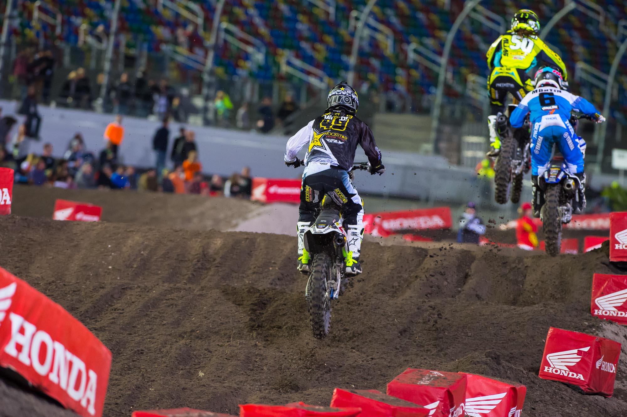 This was basically how close the 250 race was the whole darned way.