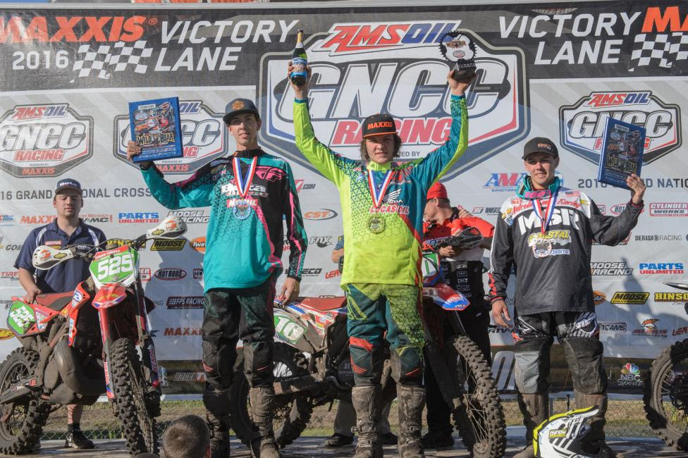 XC2 Pro Lites Podium: (2), Tegan Temple, (1) Trevor Bollinger, (3) Craig Delong.