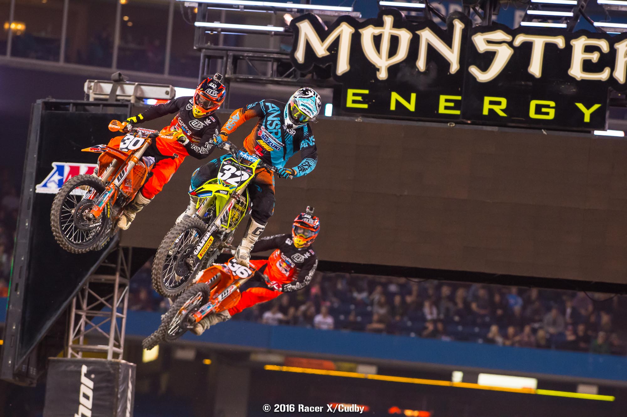 This was the battle up front early, Hill moved from third to the lead.