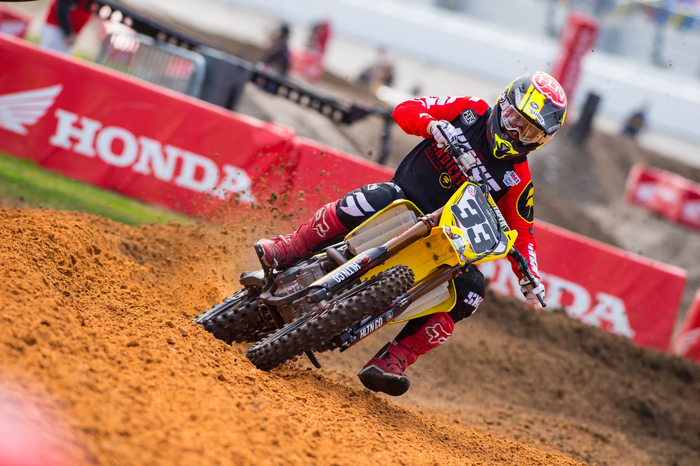 Grant raced his only supercross round this year at Daytona on a Suzuki.
